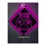 Dekoraven Gamer Zone Led Işıklı Ahşap Tablo, gamepink1222