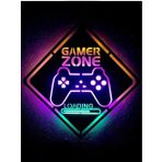 dekoraven Gamer Zone Led Işıklı Tablo amber sarısı - pembe - yeşil