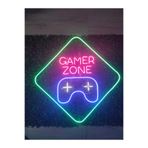 dekoraven Gamer Zone Neon Led Tabela Dekoratif Aydınlatma 50x50 Cm, gamerzonenoon2
