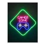 dekoraven Gamer Zone Neon Tabela Neon Led Dekoratif Duvar Aydınlatması Neon Duvar Dekorasyonu