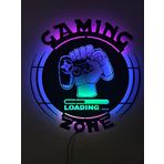 dekoraven Gaming Zone Gamer Led Işıklı Ahşap Tablo renkli