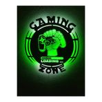dekoraven Gaming Zone Led Işıklı Tablo yeşil-beyaz