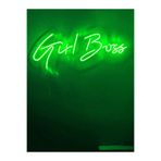 dekoraven Girl Boss Neon Tabela Led Dekoratif Duvar Aydınlatması 60X25Cm Yeşil, girlboss1