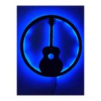 dekoraven Gitar Işıklı Tablo mavi