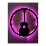 dekoraven Gitar Işıklı Tablo pembe