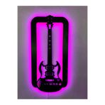dekoraven Gitar Led Işıklı Ahşap Dekoratif Tablo pembe