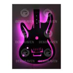 dekoraven Gitar Led Işıklı Tablo Pembe 55x40 cm Duvar Dekorasyon, gitar11