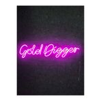 Dekoraven Gold Digger Neon Led Tabela Dekoratif Aydınlatma, goldpink2