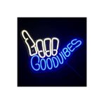 dekoraven Good Vibes Neon Tabela Dekoratif Aydınlatma ve Gece Lambası 40x30 cm, goodvibeg1