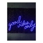 dekoraven Good Vibes Only Neon Led Tabela Dekoratif Aydınlatma 80x45 Cm Mavi, goodvibs45