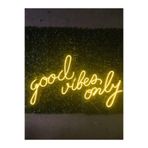 dekoraven Good Vibes Only Neon Led Tabela Dekoratif Aydınlatma 80x45 cm Sarı, goodvibs45