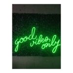 dekoraven Good Vibes Only Neon Led Tabela Dekoratif Aydınlatma Yeşil 80x45 Cm, goodvibs45