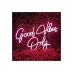 dekoraven Good Vibes Only Neon Tabela Pembe Dekoratif Aydınlatma ve Gece Lambası 60x40cm, goodvibesd1