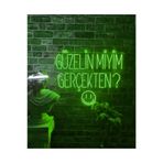 Dekoraven Güzelin Miyim Gerçekten Yazılı Neon Led Tabela(65X55Cm), güzelravyeş