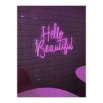 Dekoraven Hello Beautiful Neon Led Tabela Cafe Bar Iç Mekan Aydinlatma