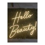dekoraven Hello Beauty Yazı Neon Led Tabela Dekoratif Aydınlatma 70x55 Cm, hellobeauty