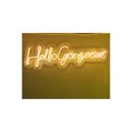 dekoraven Hello Gorgeous Neon Tabela Yazı Neon Led Dekoratif Duvar Aydınlatması Sarı, helloger