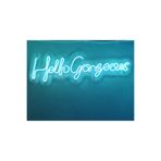 dekoraven Hello Gorgeous Neon Tabela Yazı Neon Led Dekoratif Duvar Aydınlatması Turkuaz, helloger