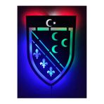 dekoraven Hersek Sancak Led Işıklı Ahşap Tablo 55x40 cm, bosna