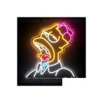 dekoraven Homer Simpson Neon Tabela Dekoratif Aydınlatma 40x35 cm, homersimpson