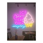 Dekoraven I Cream Solve Everything Neon Led Tabela Dekoratif Aydınlatma