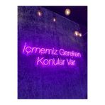 dekoraven İçmemiz Gereken Konular Var Neon Tabela Mor LED Aydınlatma 45x20cm, İÇMEMİZ1