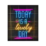 dekoraven Is A Lively Day Neon Led Tabela Kafe Dükkan Neon Dekorasyon Pembe Turkuaz Sarı, today