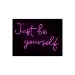 dekoraven Just Be Yourself Neon Yazı Led Tabela Dekoratif Aydınlatma 60x30 Cm Pembe, justrav1