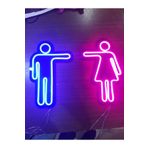 dekoraven Kadın & Erkek Wc Tuvalet Neon Led Tabela Kafe Bar Dekor(26x40)x2
