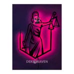dekoraven Kadın Led Işıklı Tablo 50x50 cm Pembe, adalet