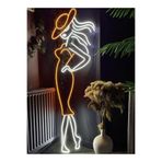 dekoraven Kadın Moda Neon Tabela Dekoratif Aydınlatma 80x40 cm Turuncu, manken