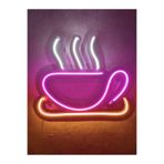 dekoraven Kahve Neon Tabela Coffee Neon Led Dekoratif Duvar Aydınlatması Pembe Sarı Turuncu 34x41 cm, coffeneon1