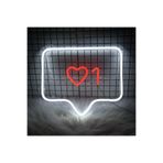 dekoraven Kalp Beğeni Neon Tabela Neon Yazı Dekoratif Aydınlatma 35x30 cm, likes
