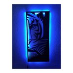 dekoraven Kaplan Led Işıklı Tablo Mavi 55x25 cm, kaplannew