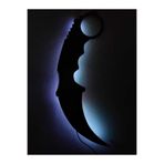 dekoraven Karambit Led Işıklı Ahşap Tablo beyaz