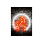 dekoraven Karizmatik Kedi Neon Led Tabela Kırmızı 40x38 cm, kdi555