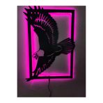 dekoraven Kartal Led Işıklı Tablo pembe