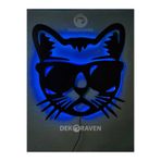dekoraven Kedi Led Işıklı Tablo mavi