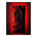 dekoraven Kırmızı Kaplan Led Işıklı Tablo 55x25 cm, kaplannew