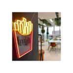 dekoraven Kızartması Neon Tabela Dekoratif Aydınlatma ve Gece Lambası 60x80cm, patates