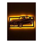 dekoraven Klasik Araba Led Işıklı Tablo Duvar Dekorasyonu 35x50 cm Siyah, aktiftasarım538