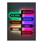 dekoraven Kuaför Dekorasyon Led Işıklı Tablo 55x43cm, kuaför21