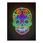 dekoraven Kurukafa Neon Led Tasarım Kafe Neon Dekoratif Neon Renkli Neon Tabela Iskelet Neon kurukafaneon