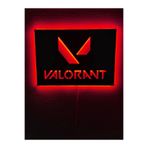 dekoraven Led Işıklı Ahşap Tablo 55x40 cm, valorant