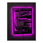 dekoraven Led Işıklı Ahşap Tablo Pembe, supra