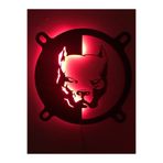 dekoraven Led Işıklı Tablo 47x47 cm Kırmızı, pitbull