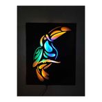 dekoraven Led Işıklı Tablo 55x45 cm, papağan