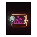 Dekoraven Live Music Canlı Müzik Sahne Aydınlatma Dekor Neon Tabela(55X36Cm), livemusicraven99