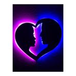dekoraven Love Işıklı Tablo pembe-mavi