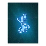 Dekoraven Makas Ve Tarak Neon Led Tabela Kuaför Güzellik Merkezi Berber Dekorasyon, makasrav40turtk